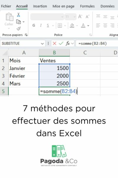 presentation de l article 7 methodes pour effectuer des sommes dans Excel
