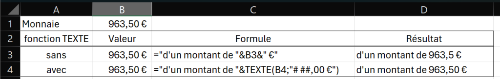 capture d ecran de la methode 3 formater la monnaie