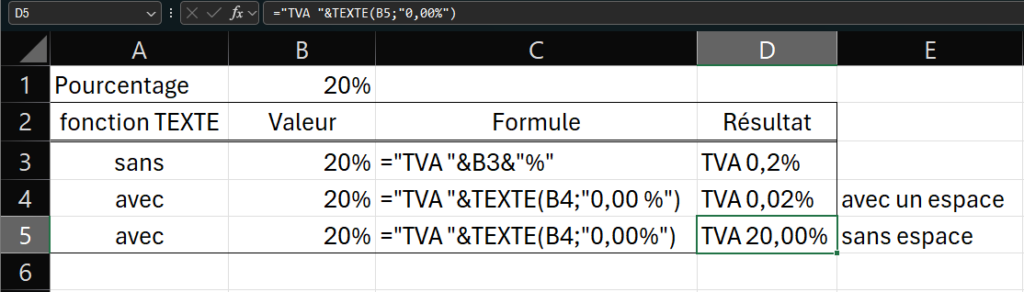 capture d ecran methode 4 formater un pourcentage