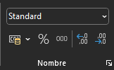 groupe nombre du menu accueil excel