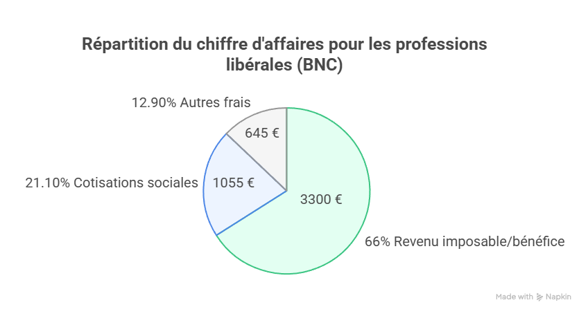 Répartition du chiffre d'affaire pour une activité de services BNC en micro-entreprise